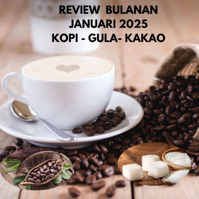 review bulanan, kopi, gula, kakao