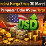 Rekomendasi Harga Emas 30 Maret 2026 : Terancam Penguatan Dolar AS dan Harga Minyak