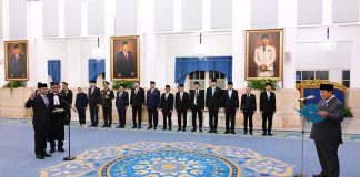 Presiden Prabowo Subianto melantik Suahasil Nazara sebagai Menteri Keuangan Kabinet Merah Putih di Istana Negara, Jakarta, pada Senin, 14 September 2026. Foto: BPMI Setpres/Muchlis Jr